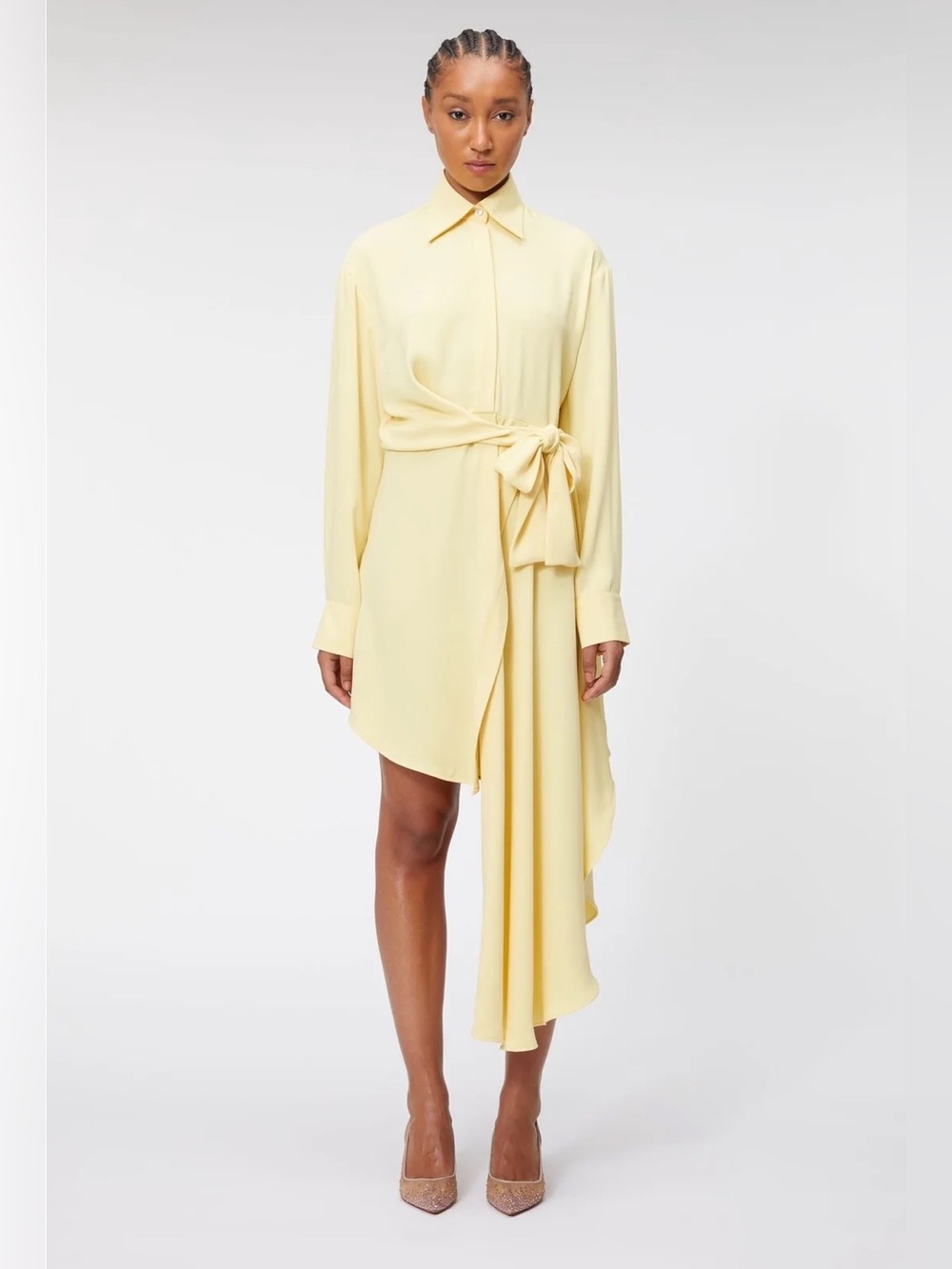 VIKTOR & ROLF GLOBE SHIRT DRESS - YELLOW Size Small